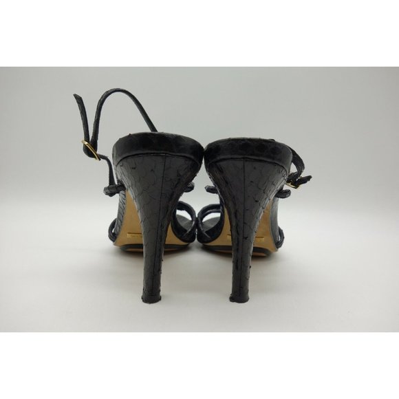 Cole Haan Air Black Snakeskin Print Buckle Slingback High Sandals Women's 7.5 B - Picture 10 of 11